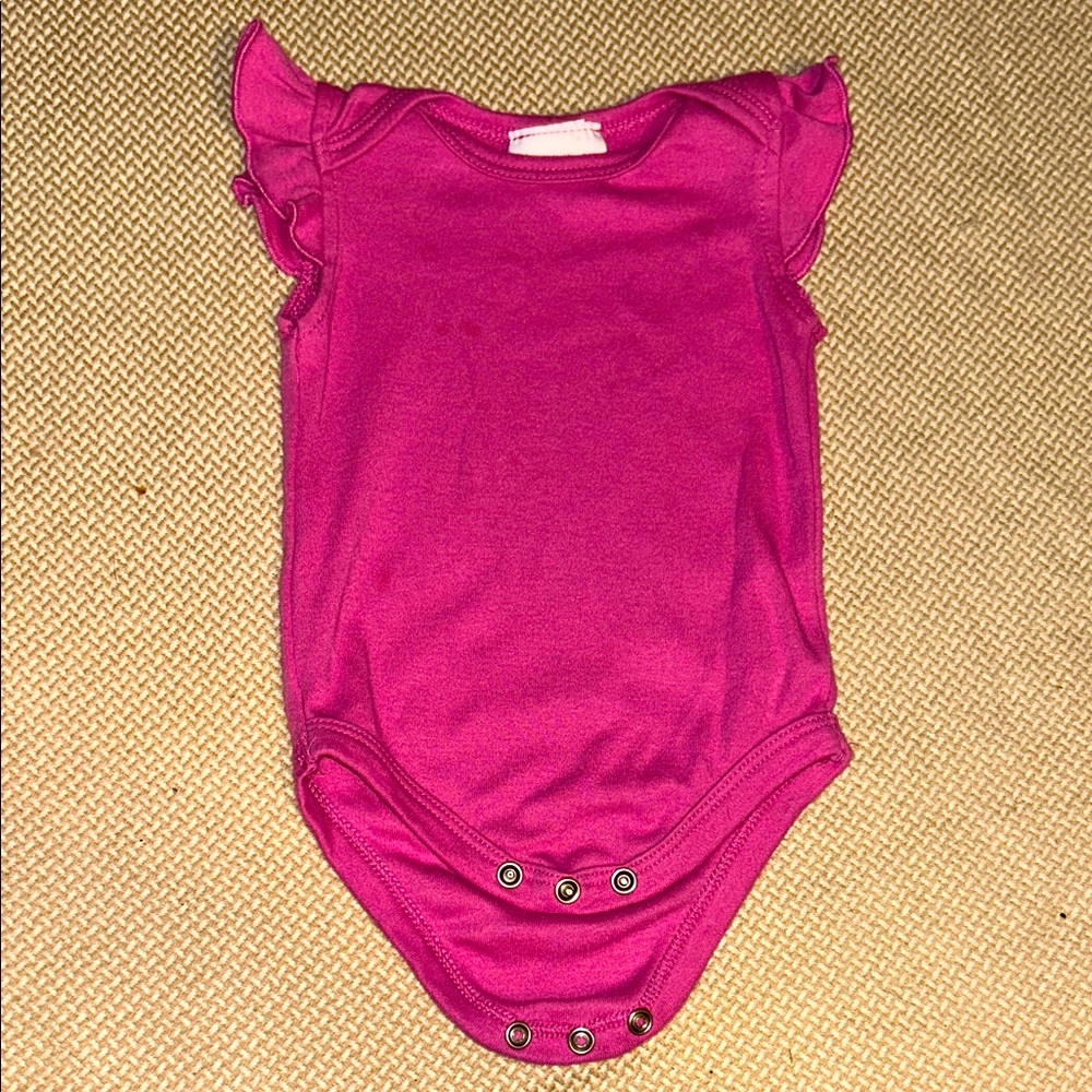 Laura Ashley Fuchsia Ruffle Sleeve Bodysuit